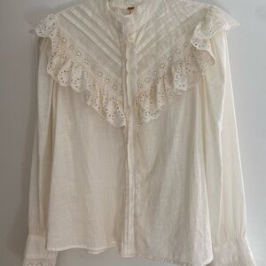 Free People Lace Ruffle Women's Top